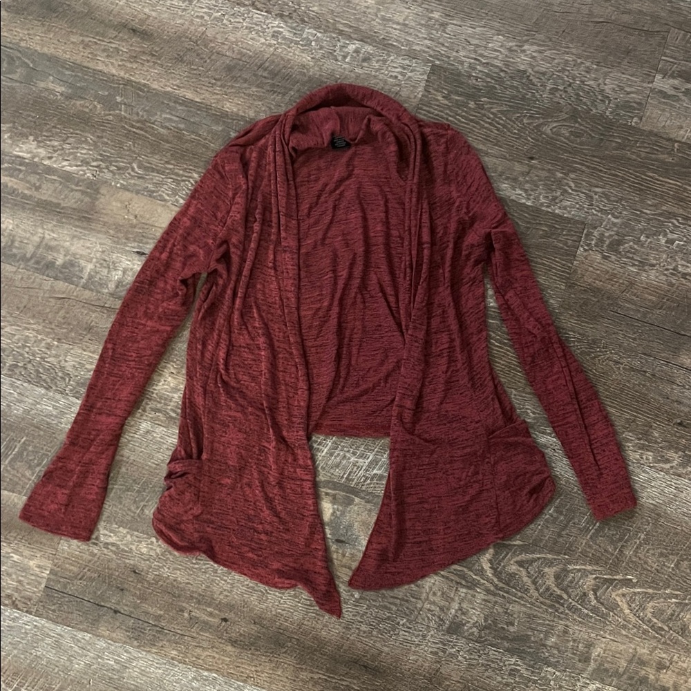 Women's Open Front Cardigan Sweater - Red